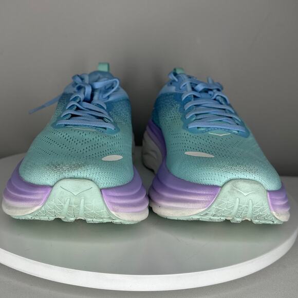 EUC Women's HOKA Bondi 8 Blue/Pink/Purple 1127952-ABSO SZ 8 (comes with box) - Picture 5 of 9